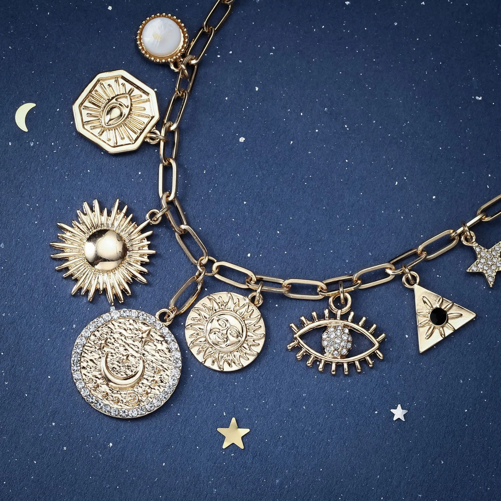 Moon Star Evil Eye Necklace