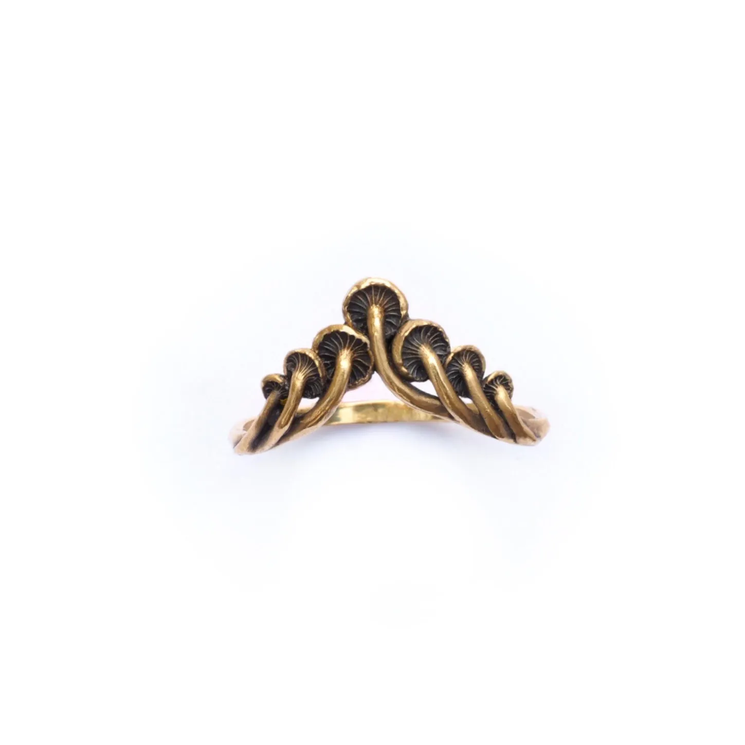 Mushroom crown ring gold