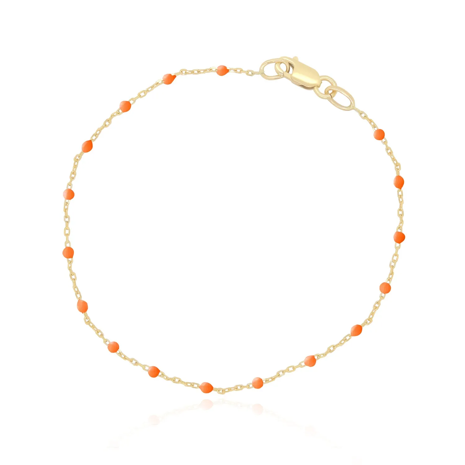 Neon Orange Bead Bracelet