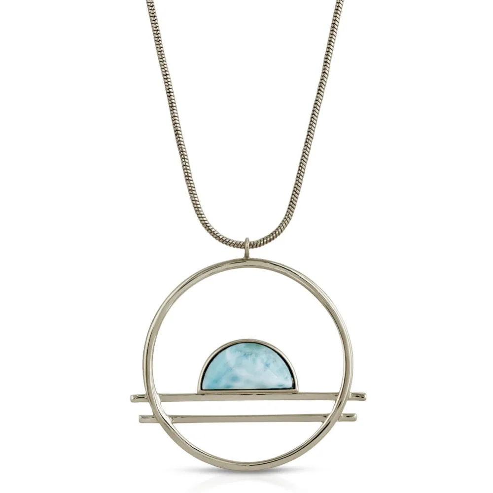 Ocean Drive Statement Pendant - Larimar