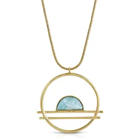 Ocean Drive Statement Pendant - Larimar