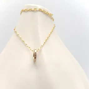 ONE Petite14 KT SOLID GOLD Ring Necklace