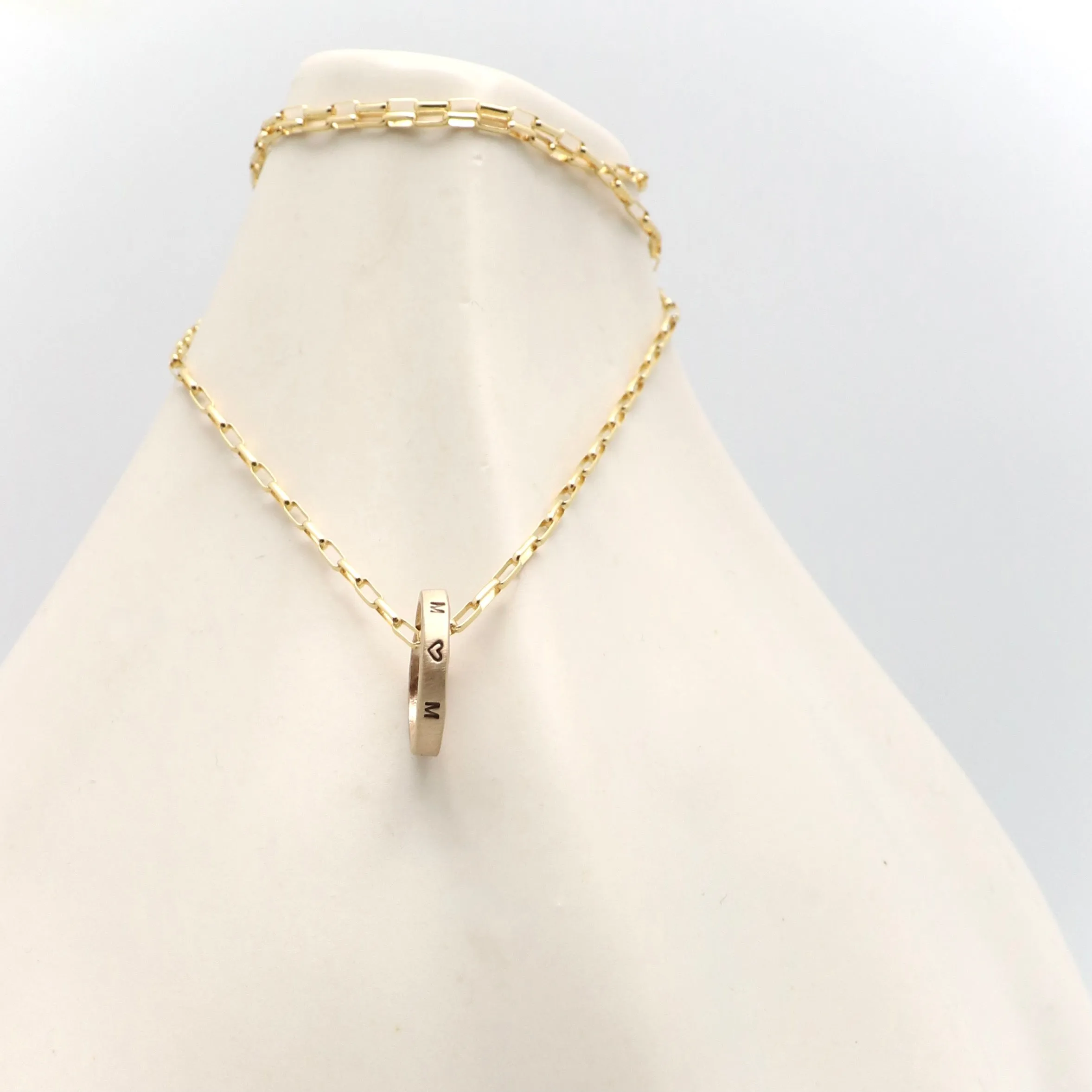 ONE Petite14 KT SOLID GOLD Ring Necklace