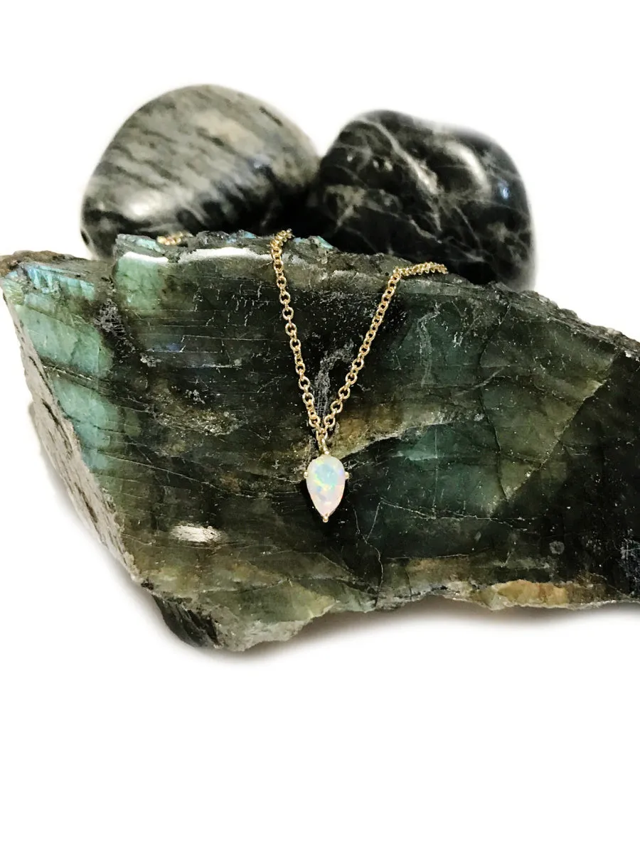 Opal Teardrop Necklace