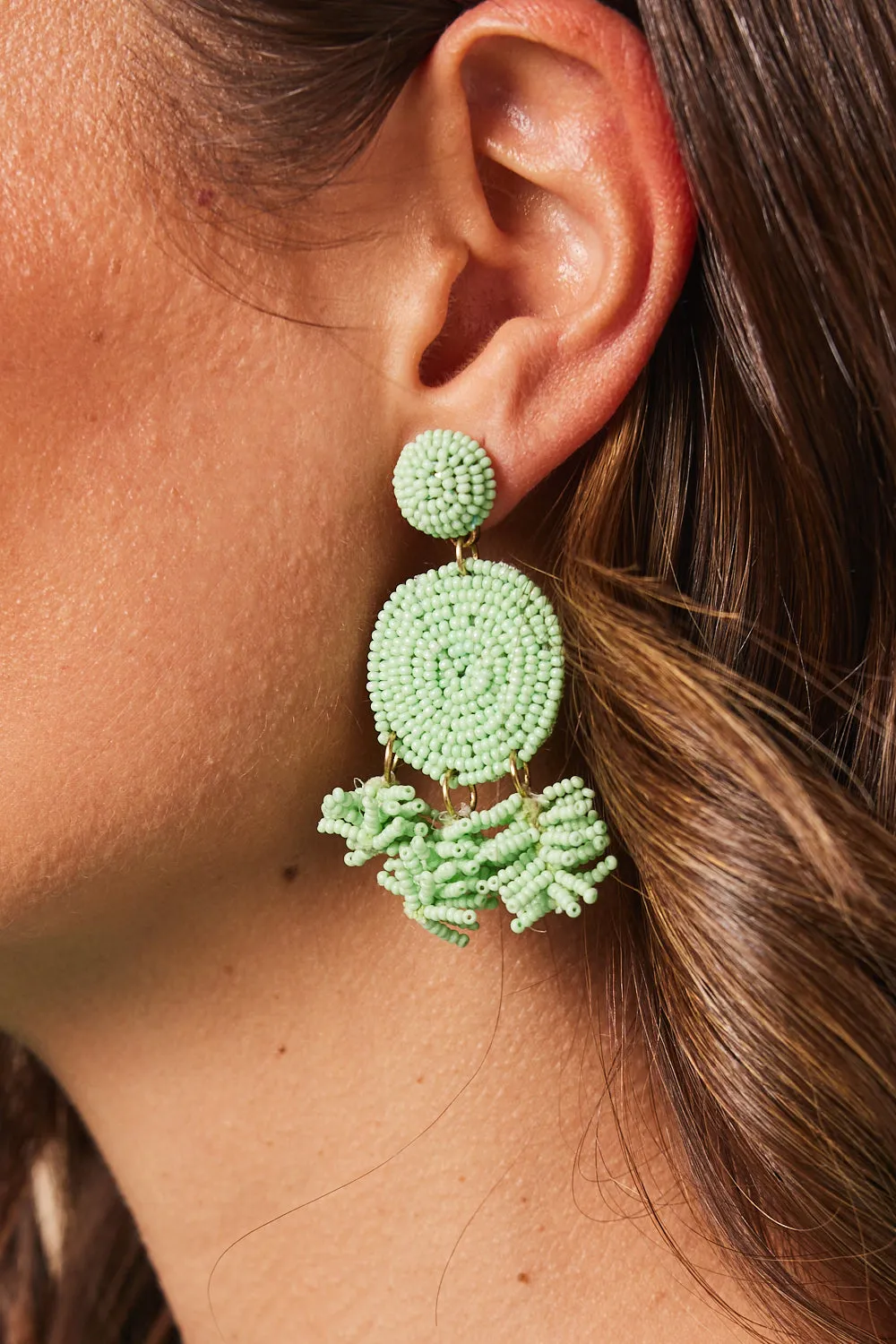 Ophelia Earrings in Lime Green