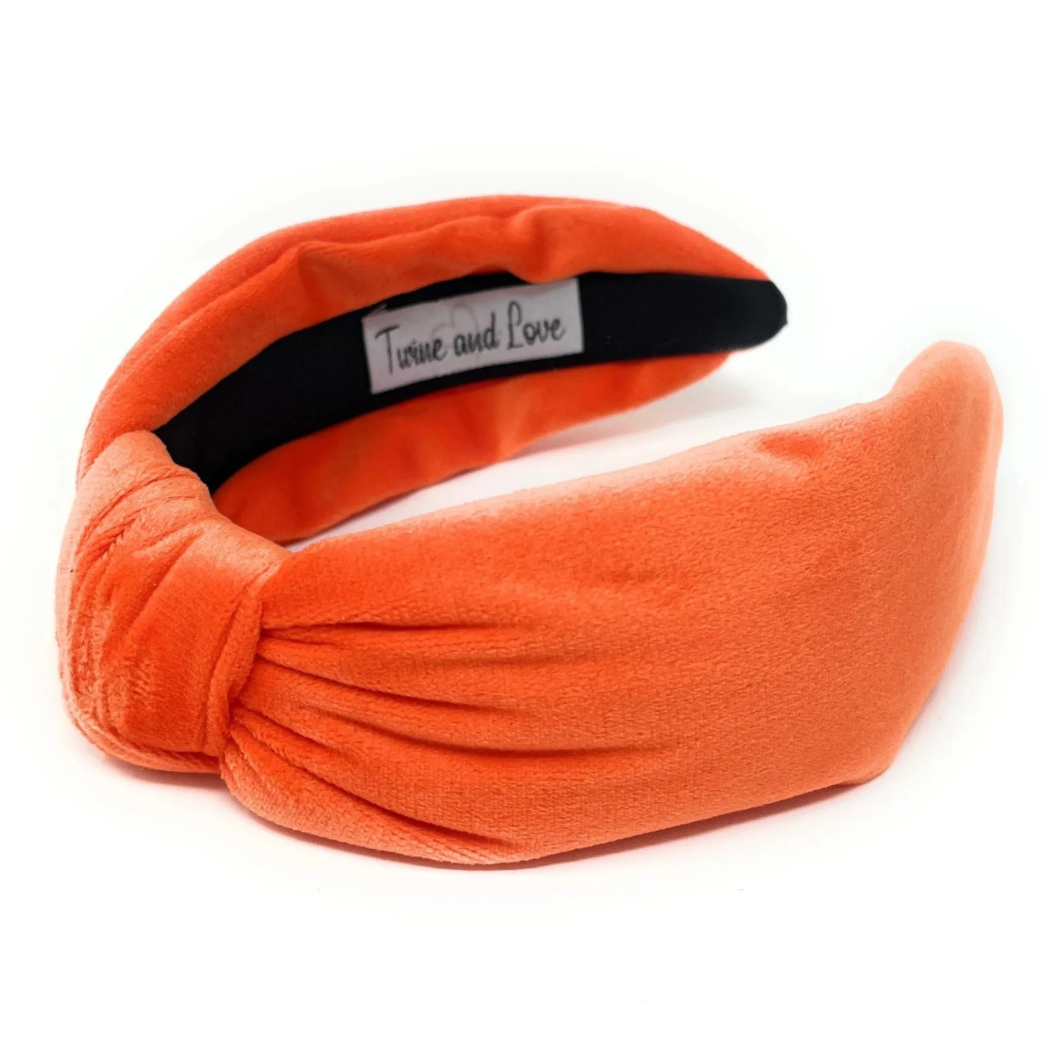 Orange Velour Knot Headband