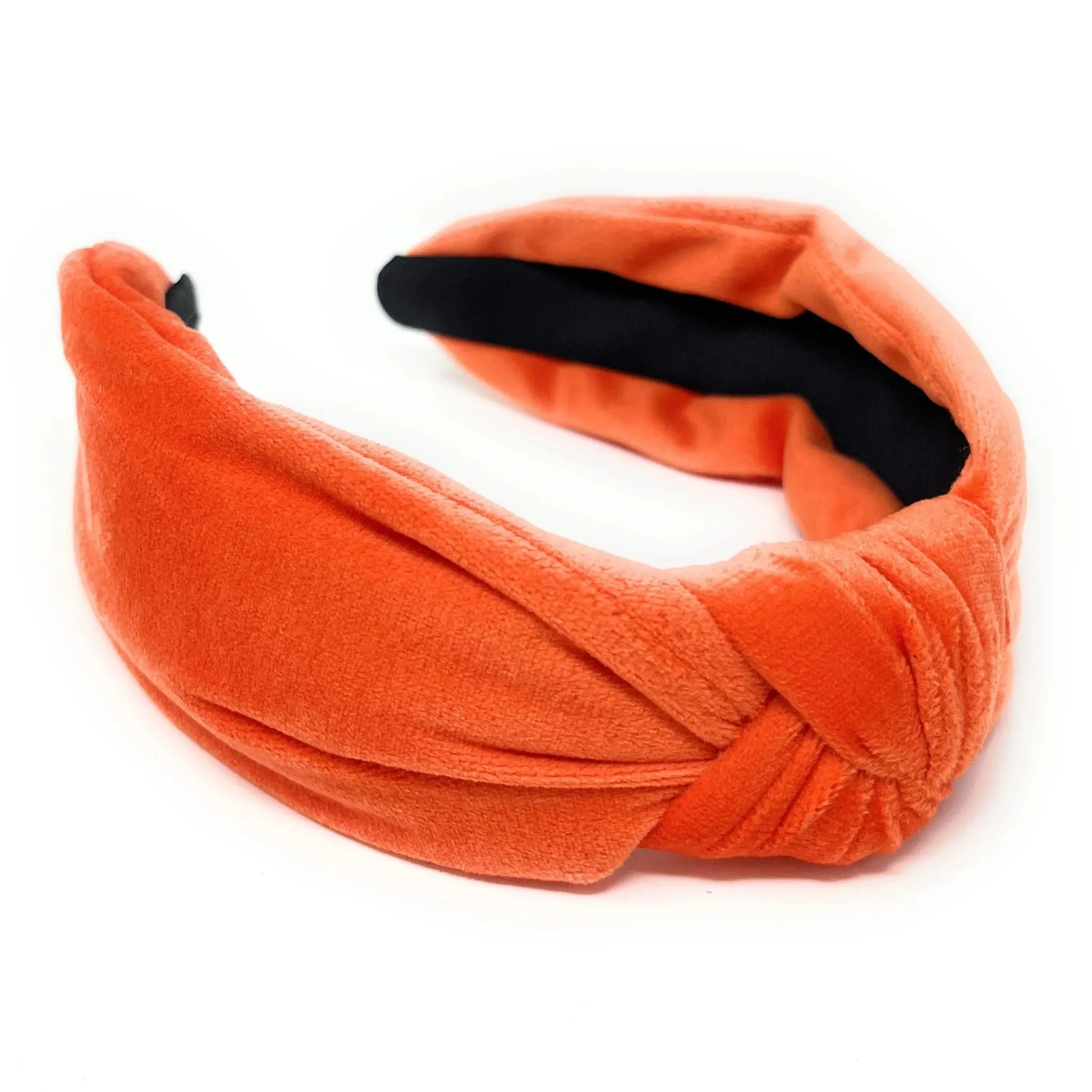 Orange Velour Knot Headband