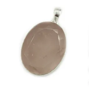 Oval Rose Quartz Large Pendant