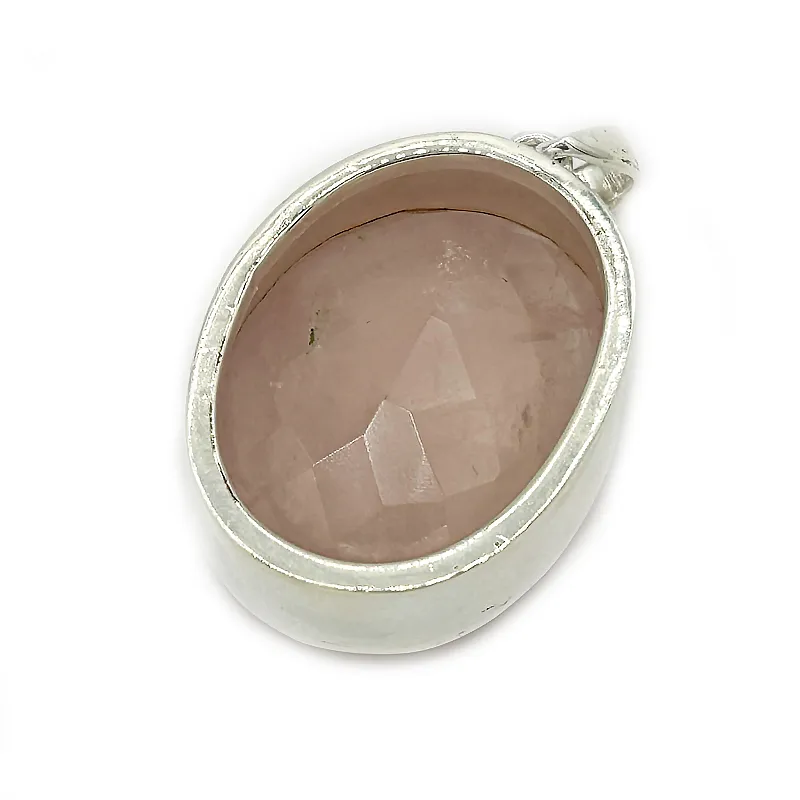 Oval Rose Quartz Large Pendant