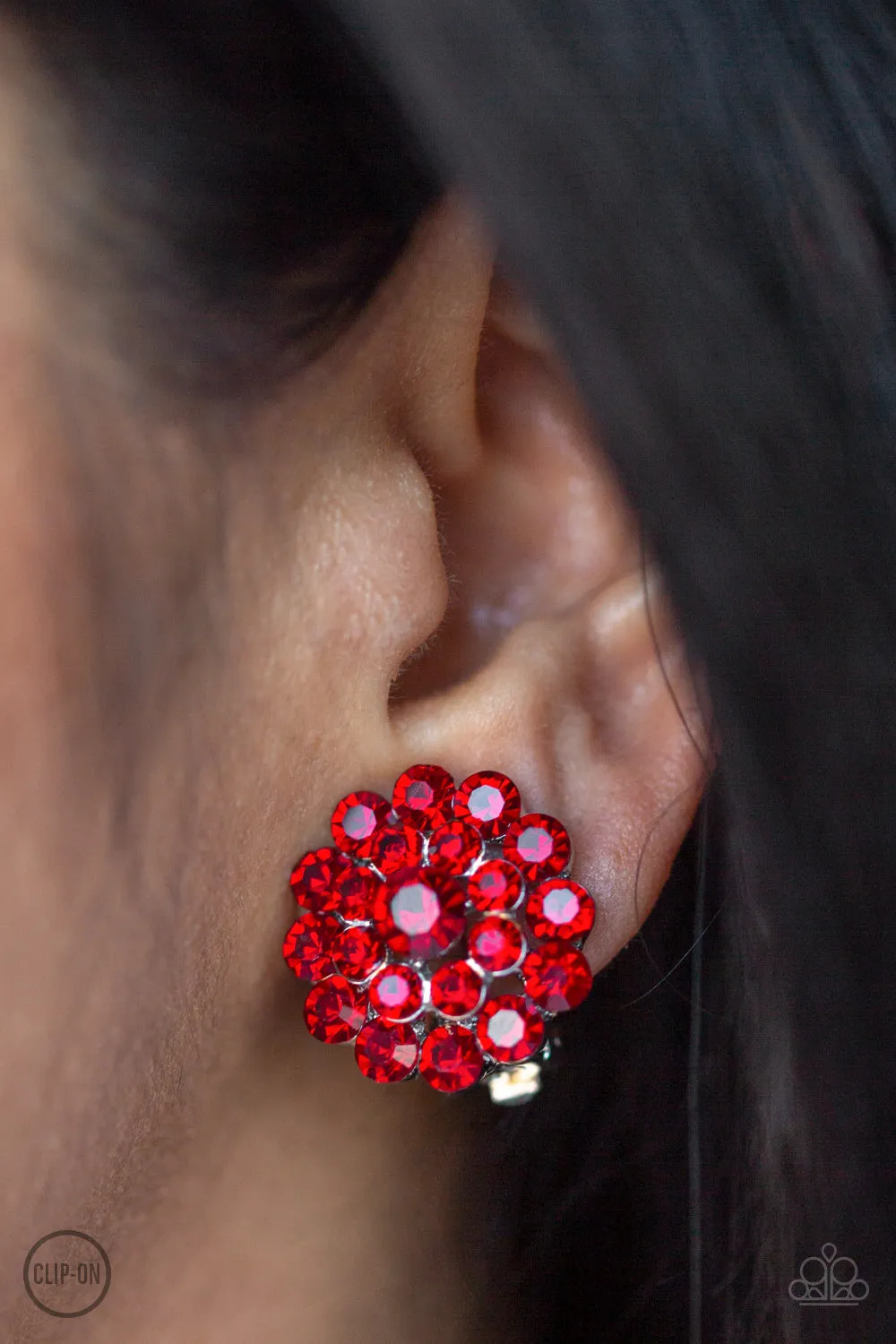 Paparazzi Accessories - Glammed Out #E283 Peg - Red Earrings