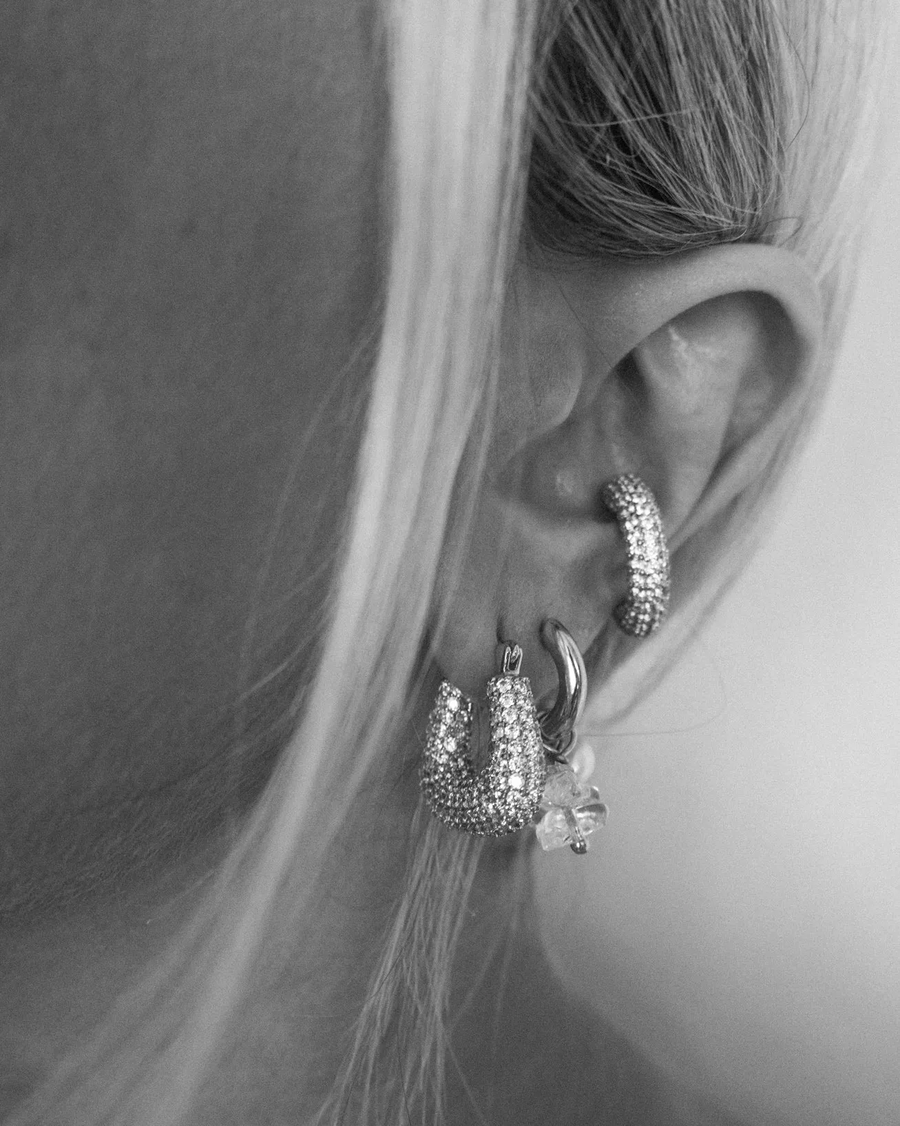 Pave Amalfi Ear Cuff- Silver