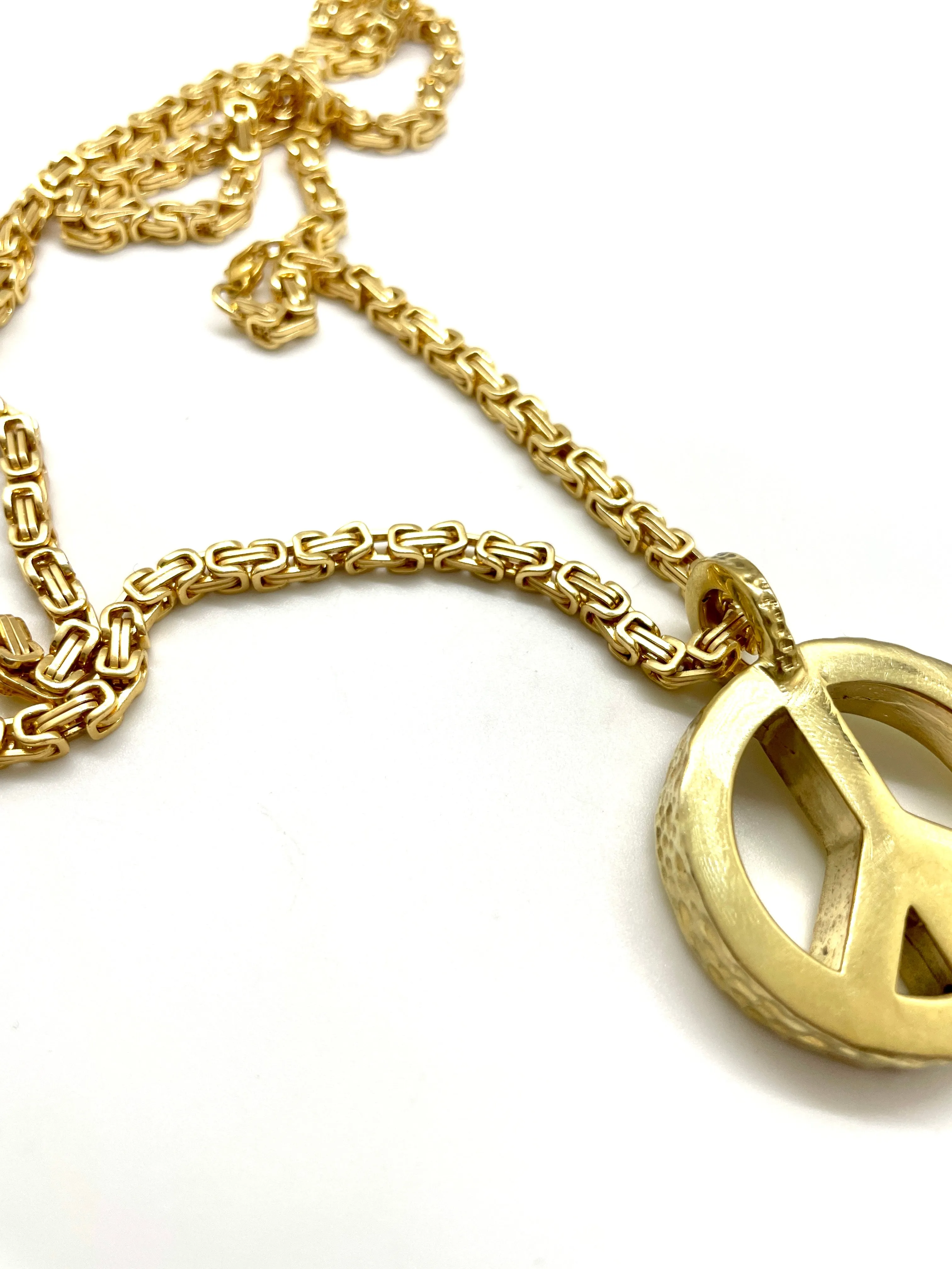 Peace Necklace with Gold Plated Box Chain