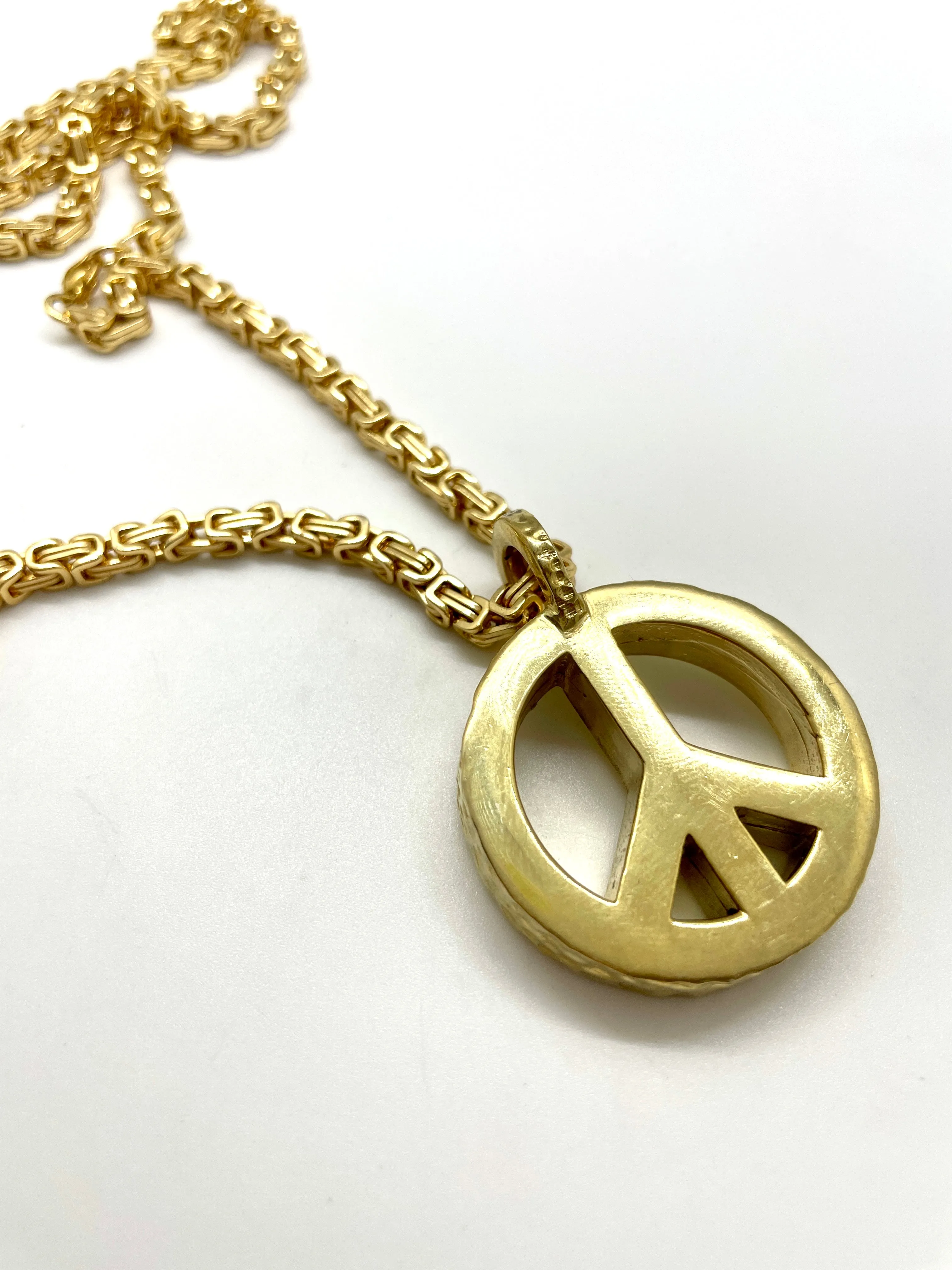 Peace Necklace with Gold Plated Box Chain