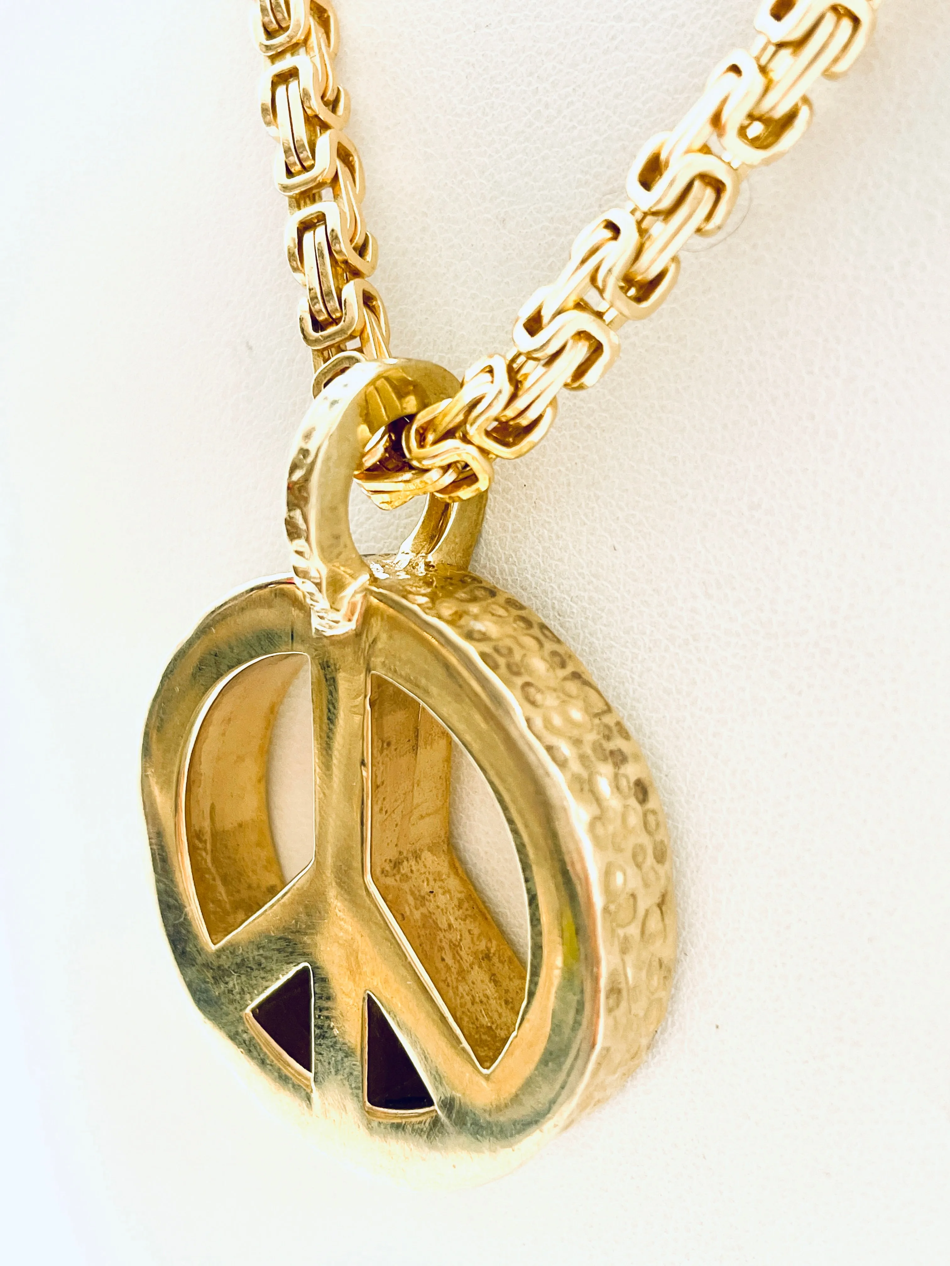 Peace Necklace with Gold Plated Box Chain