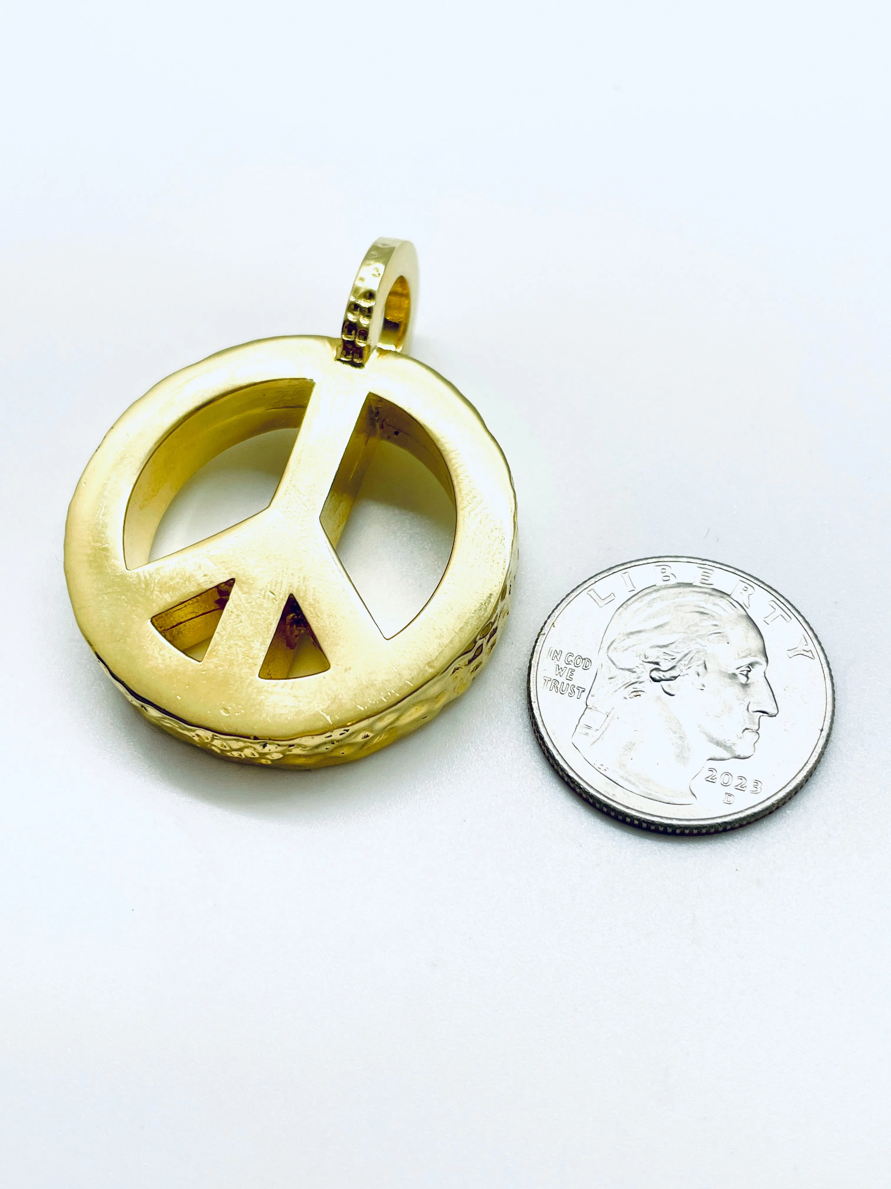 Peace Necklace with Gold Plated Box Chain