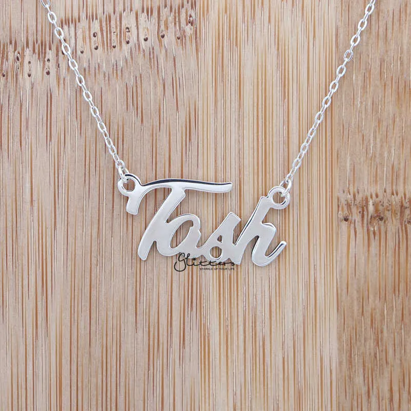 Personalised Sterling Silver Name Necklace-Font 12