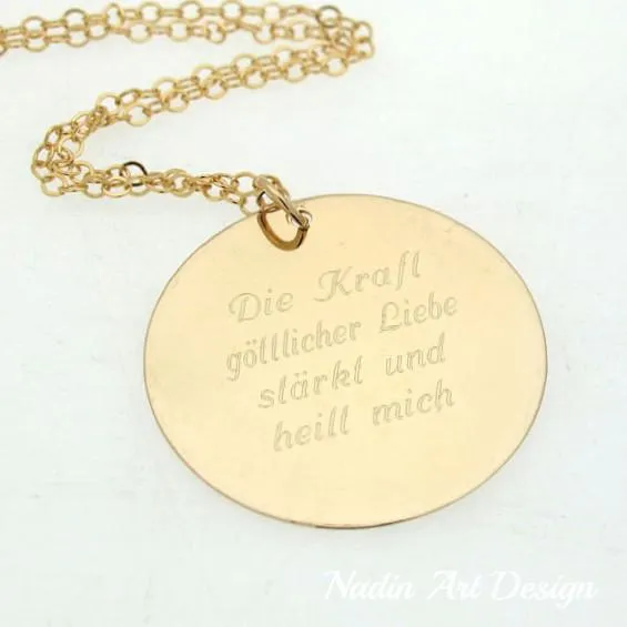 Photo engraving Pendant Necklace - Custom Picture engraved Disc Necklace