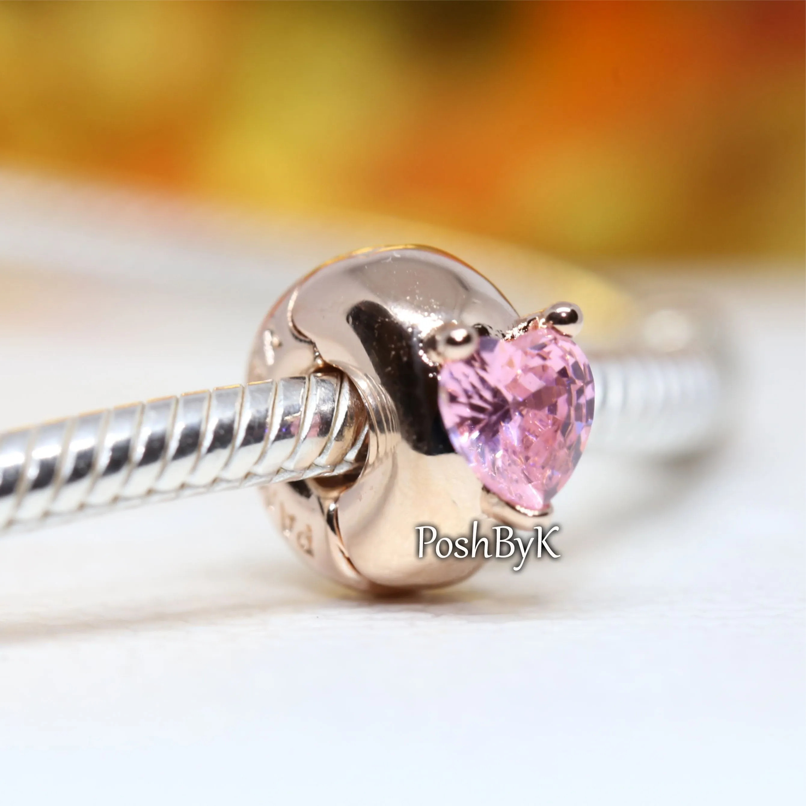 Pink Heart Solitaire Clip Charm 789203C01