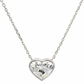 Platinum Diamond Heart Pendant Necklace