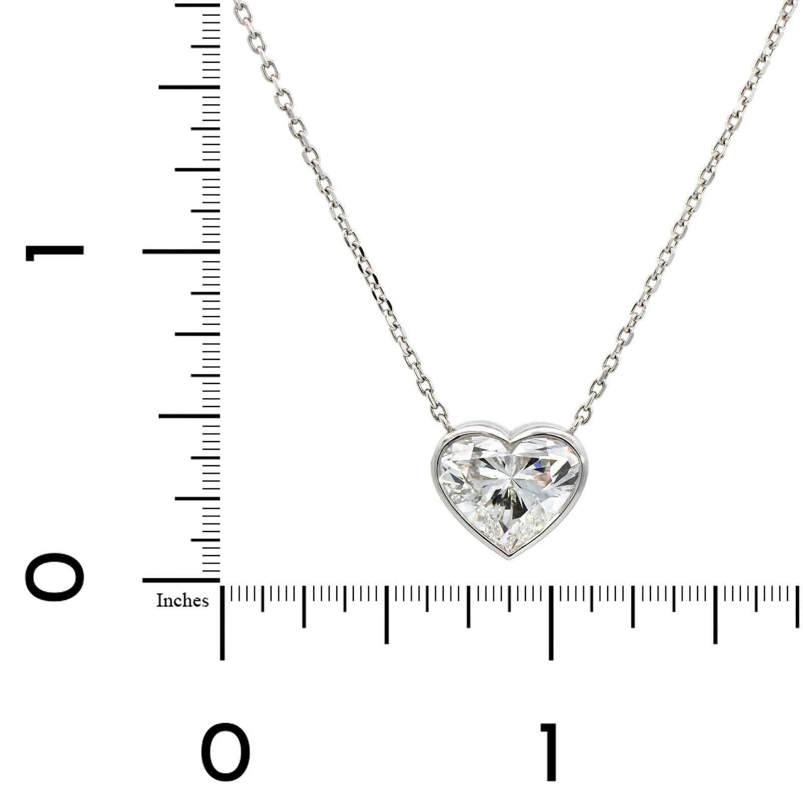 Platinum Diamond Heart Pendant Necklace