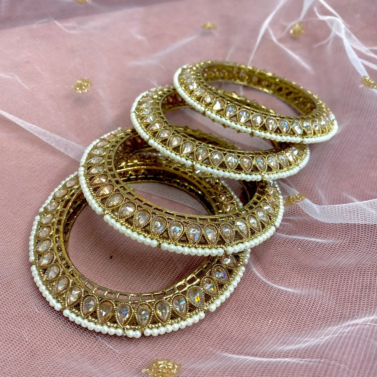 Raghini High Edge Champagne Bangles