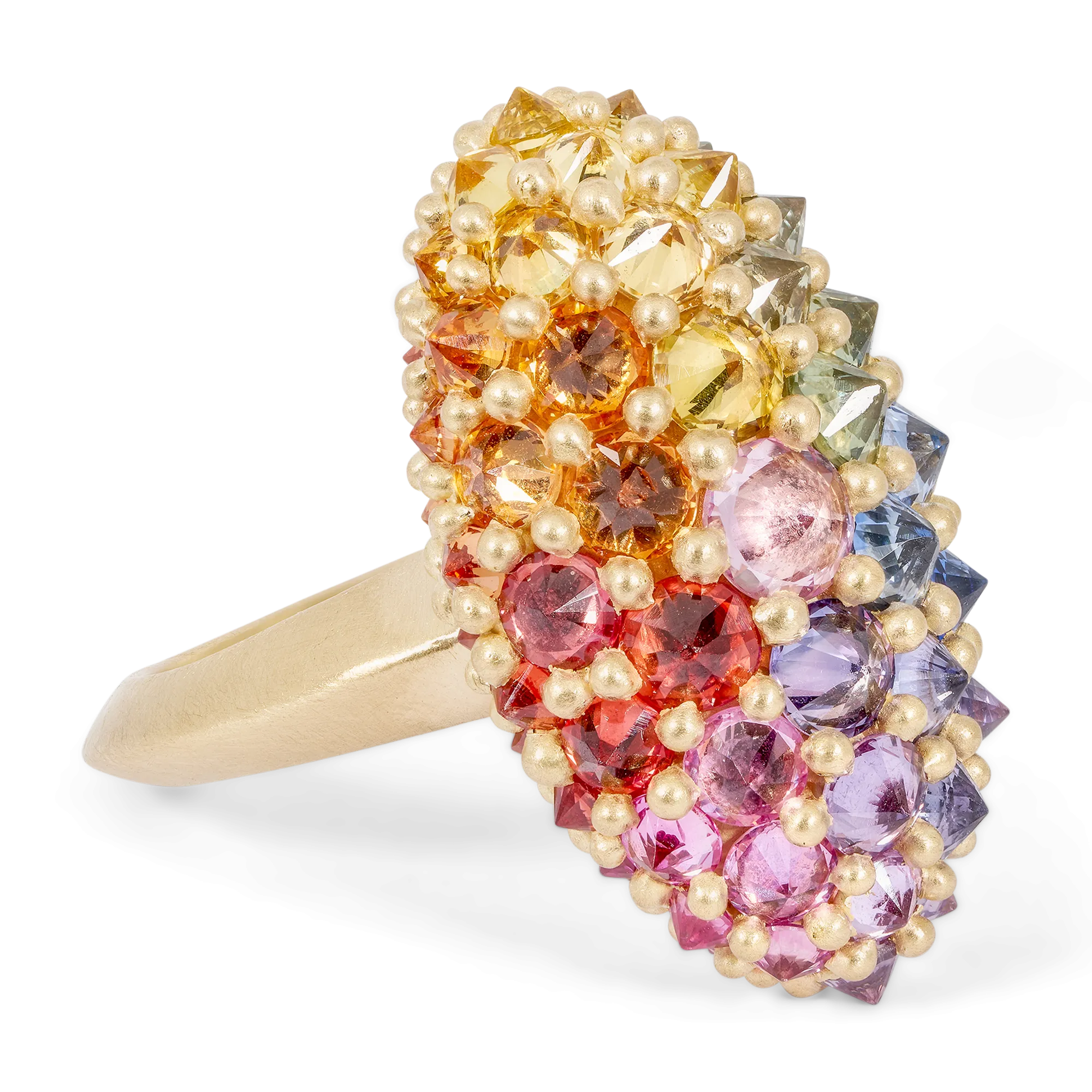 Rainbow Sputnik Cocktail Ring - Made to Order