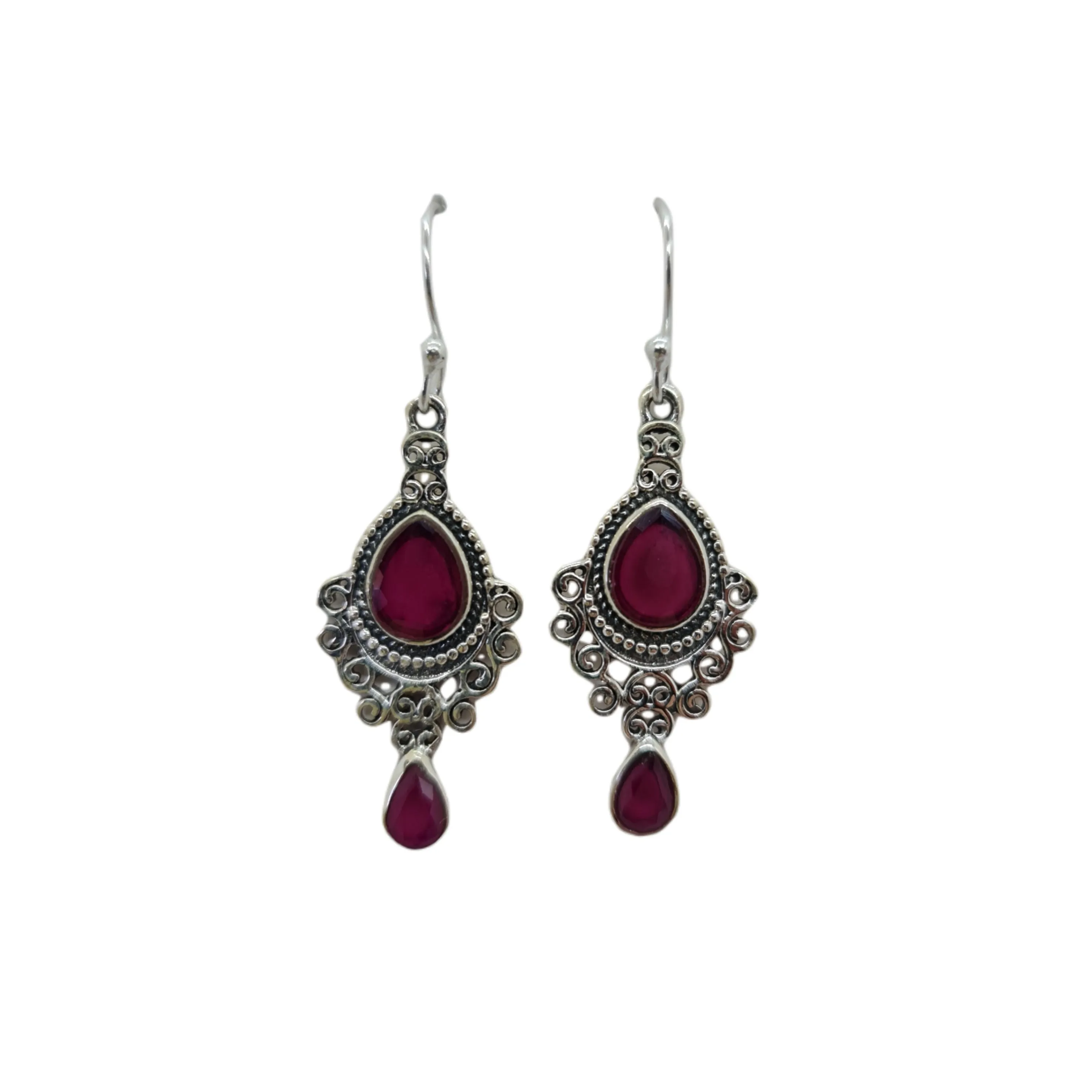 Raja Ruby stone drop earrings