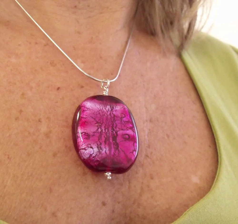 raspberry sparkle pendant