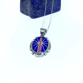 Red Line Lapis Pendant