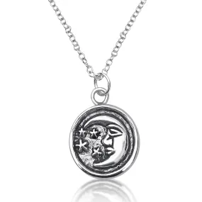 Round Moon Charm Necklace - Lunar Energy for Healing