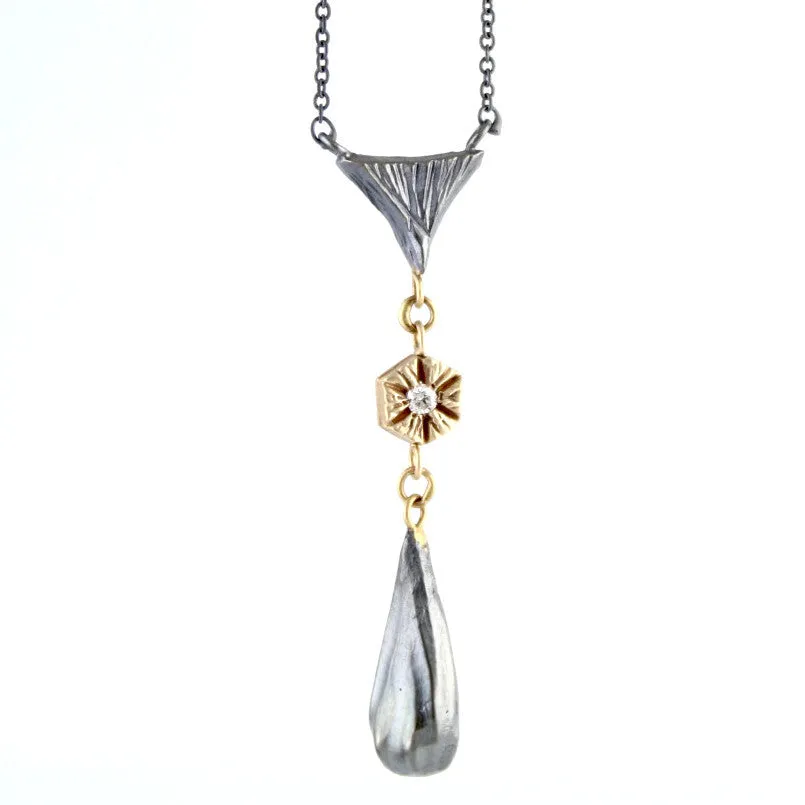 SALE! Diamond Hexagon, Triangle, Tear Necklace by Rebecca Overmann