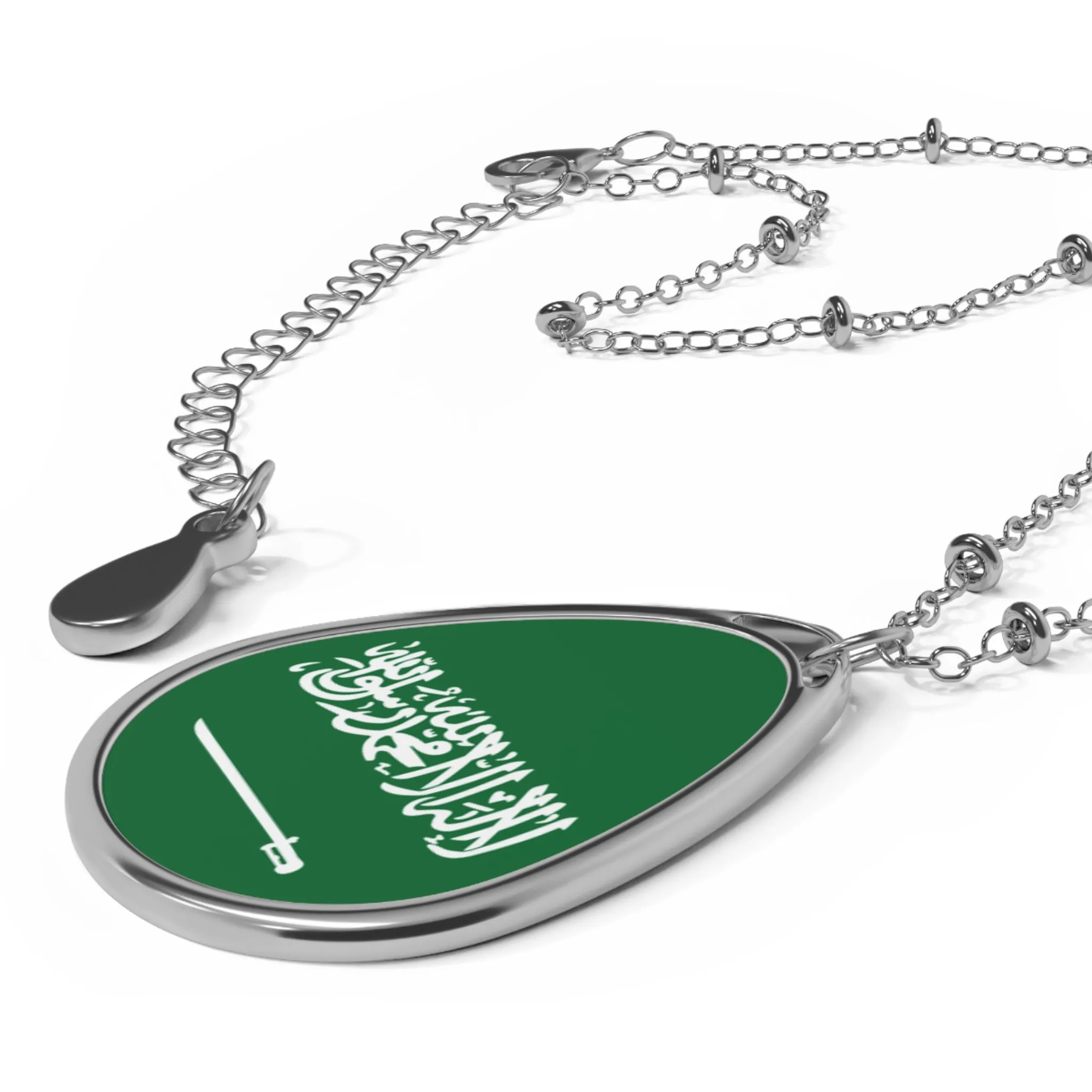 Saoudi Arabia Flag Necklace With Arabic Necklace Design