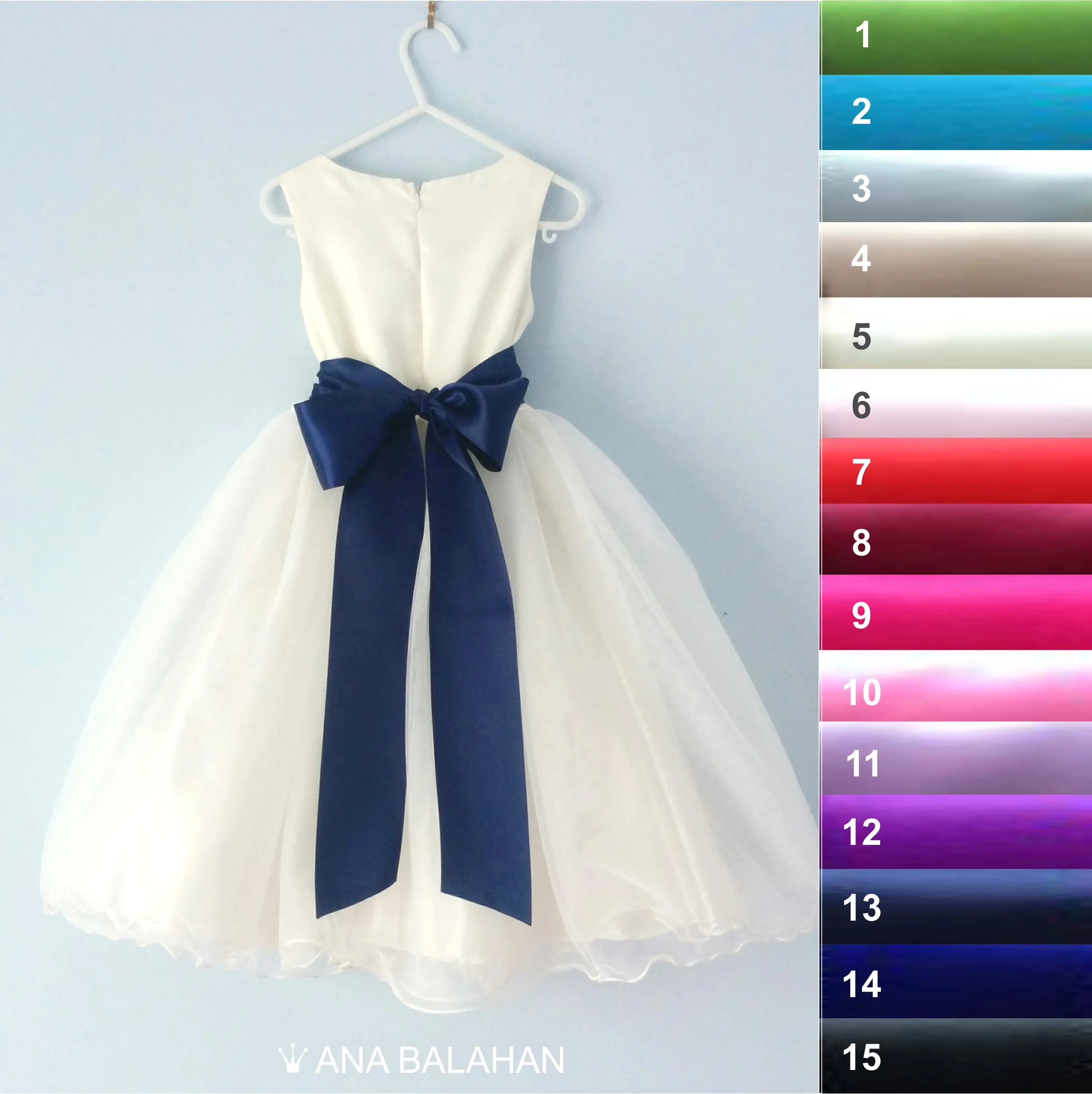 Satin sash - 8 cm width