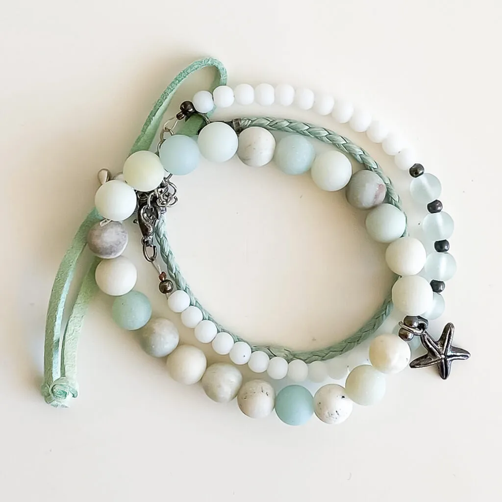 seafoam beachy bracelet style pack