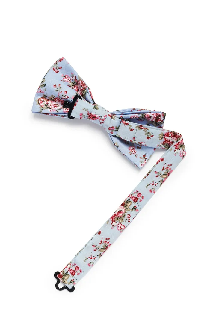 Shabby Floral Bow Tie - Periwinkle