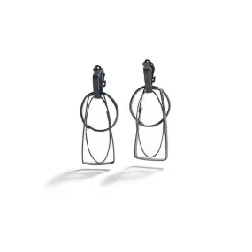 Short Silver Shape Earrings