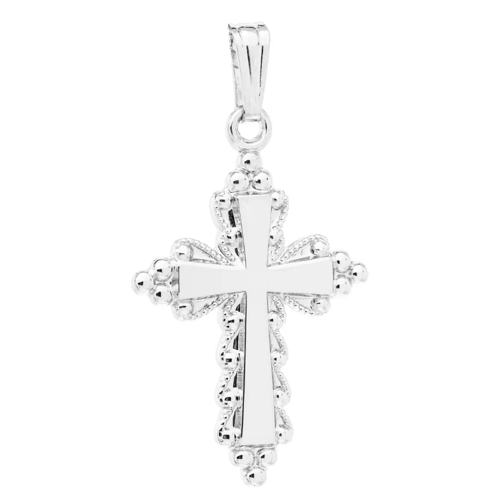 Sterling Silver Accented Cross Necklace 18