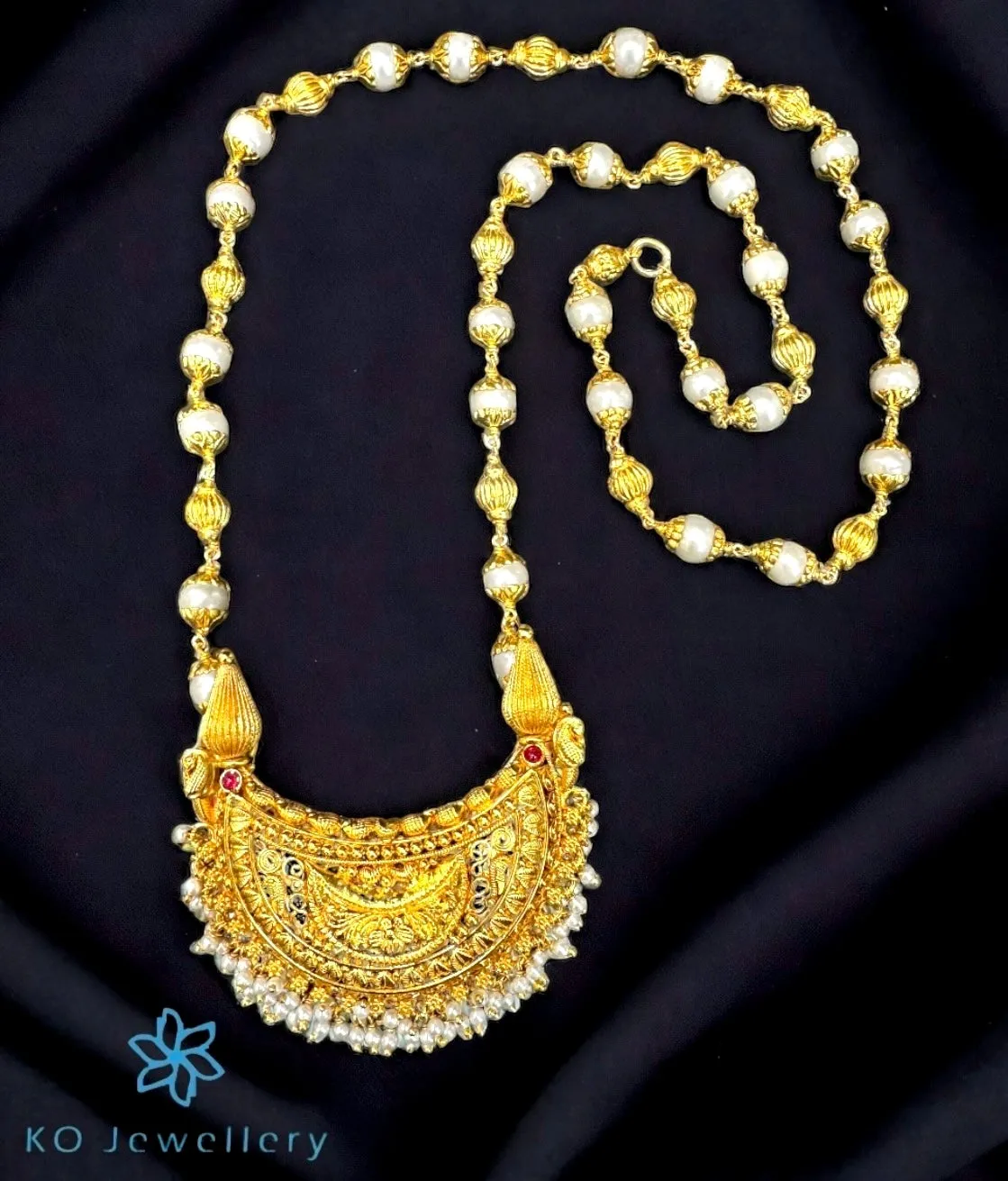 The Lakshanya Kokkethathi Silver Pearl Kodava Necklace