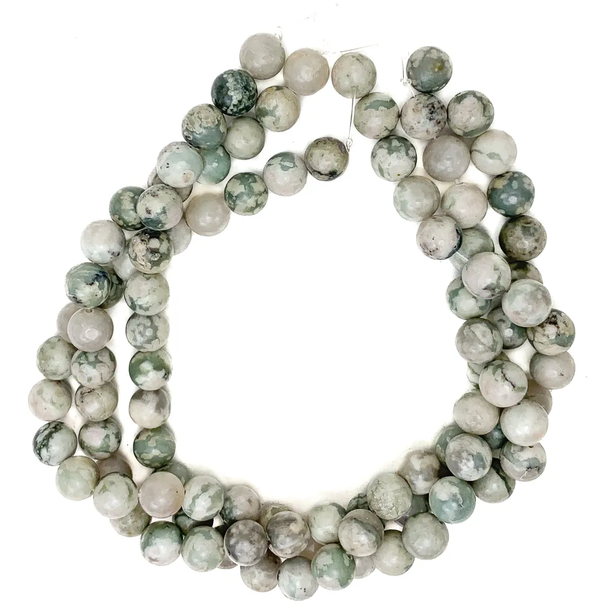 Tree Agate 12mm Smooth Rounds Bead Strand