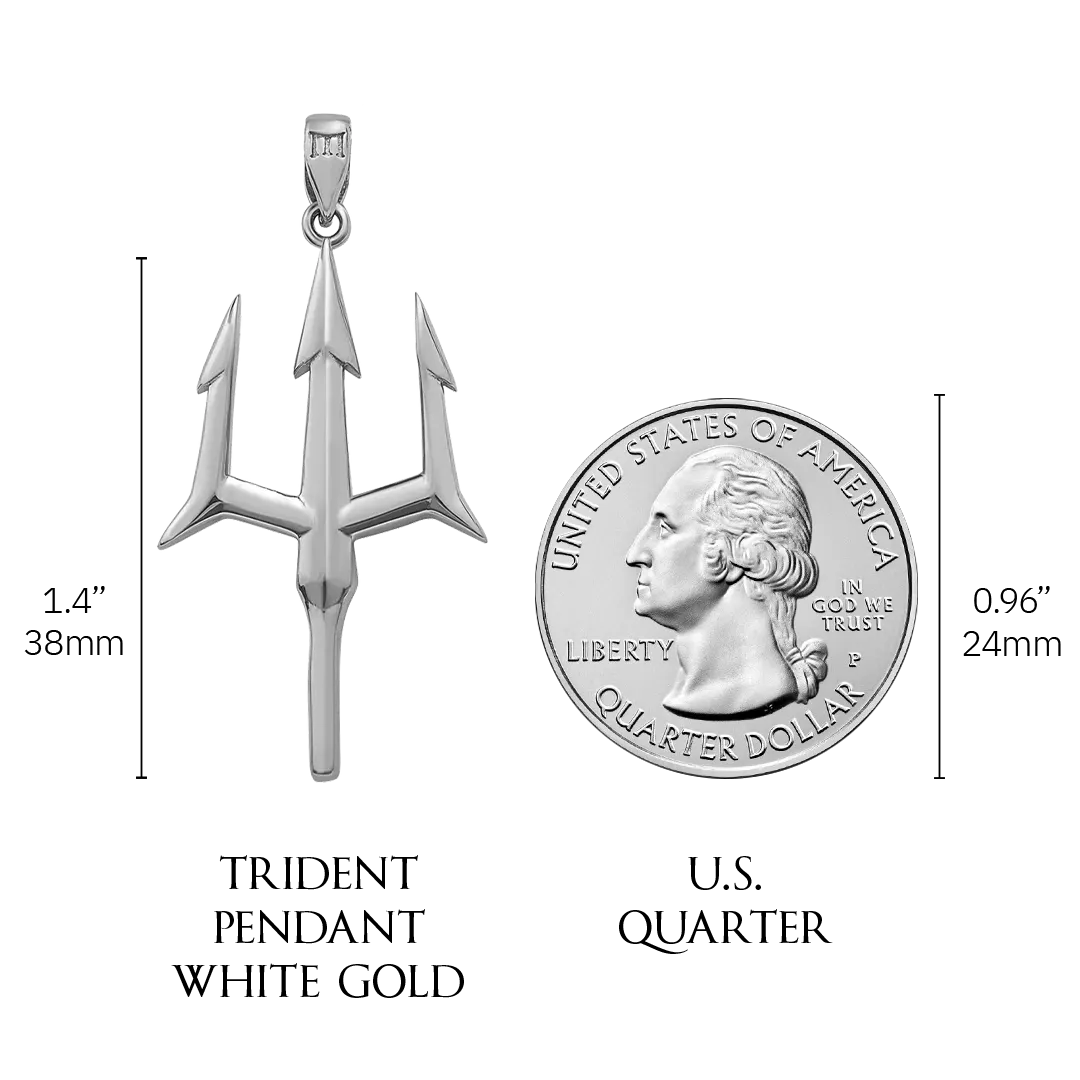 Trident Pendant - White Gold