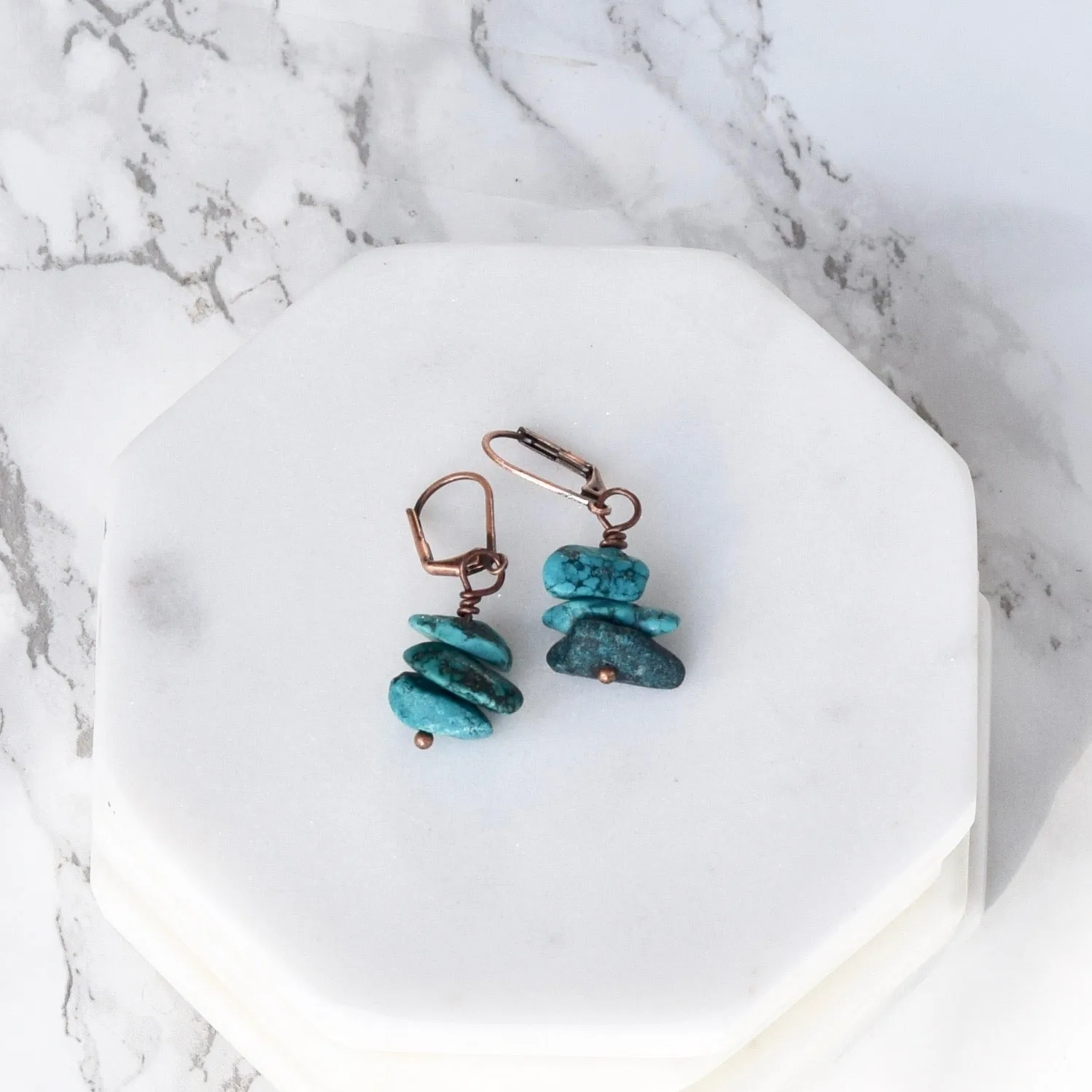 Turquoise & Copper Boho Earrings