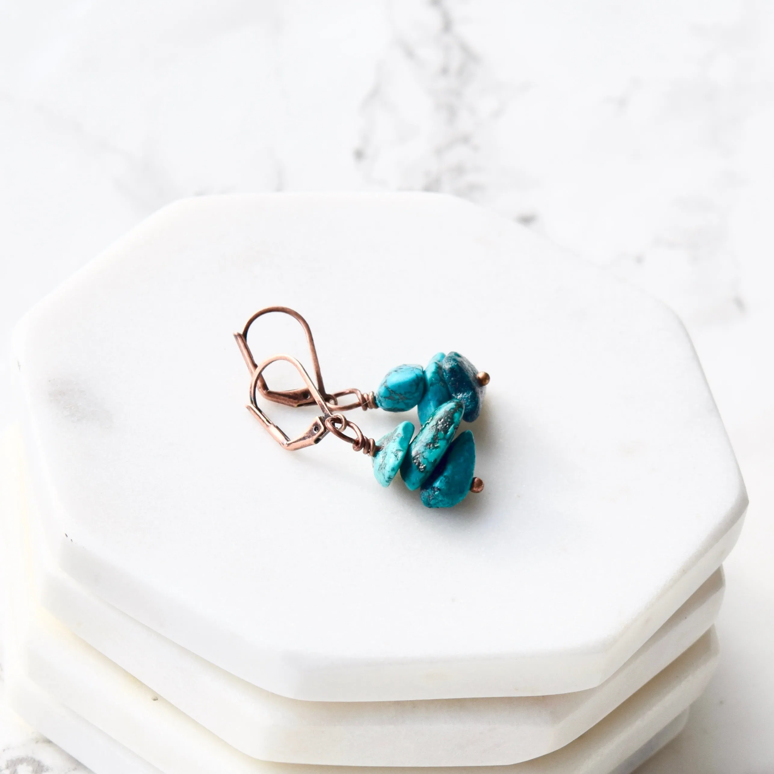 Turquoise & Copper Boho Earrings