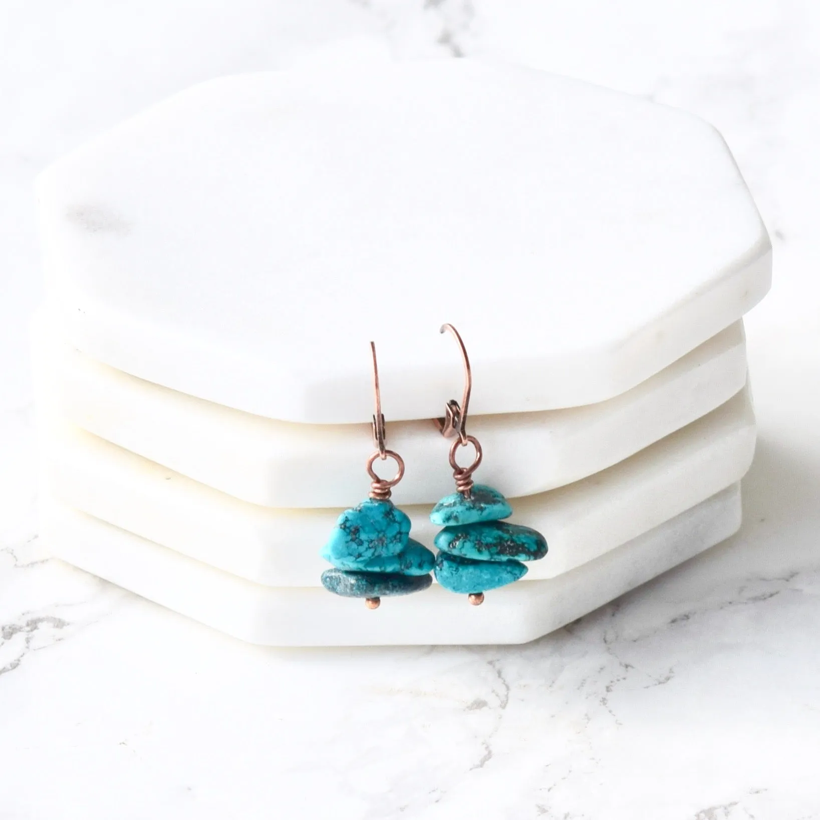 Turquoise & Copper Boho Earrings