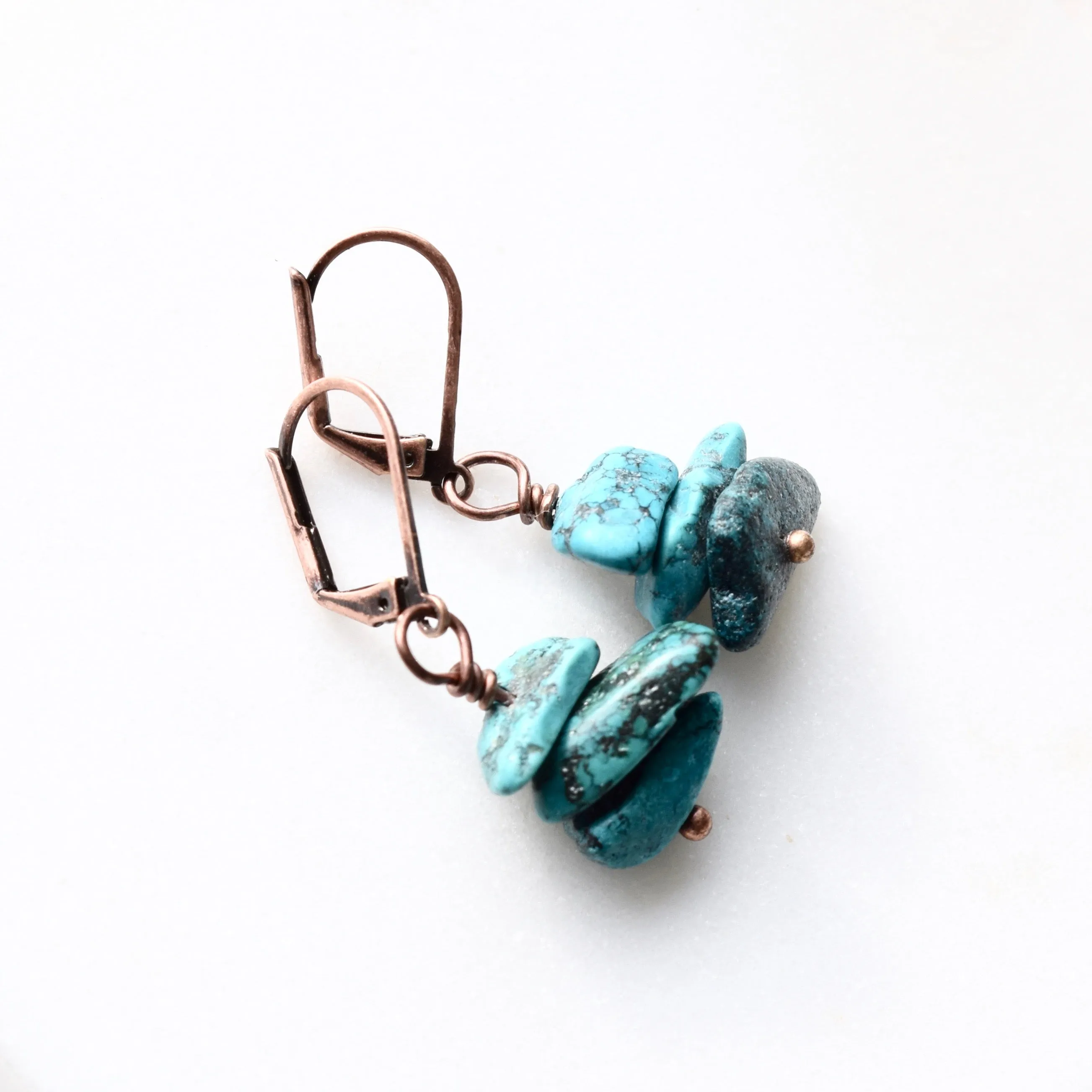 Turquoise & Copper Boho Earrings