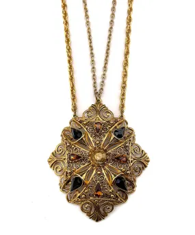 【USA輸入】ヴィンテージ FLORENZA オープンワーク ビジュー ネックレス/Vintage FLORENZA Openwork Bijou NECKLACE