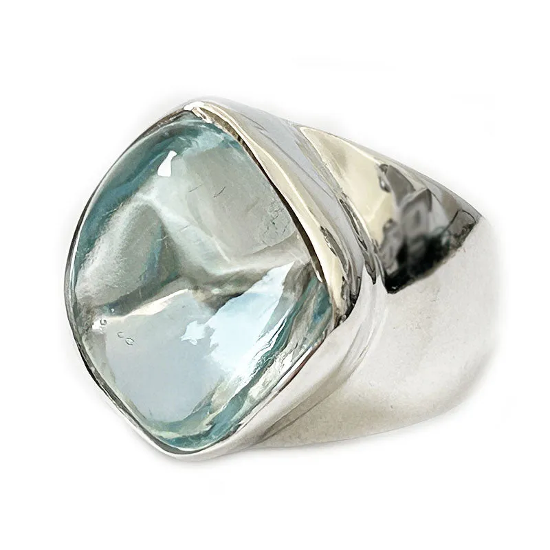 Vaarin Blue Topaz Cabochon Ring