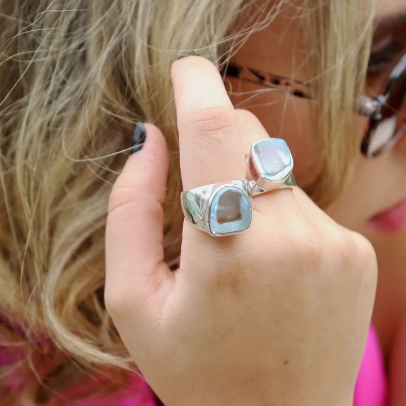 Vaarin Blue Topaz Cabochon Ring