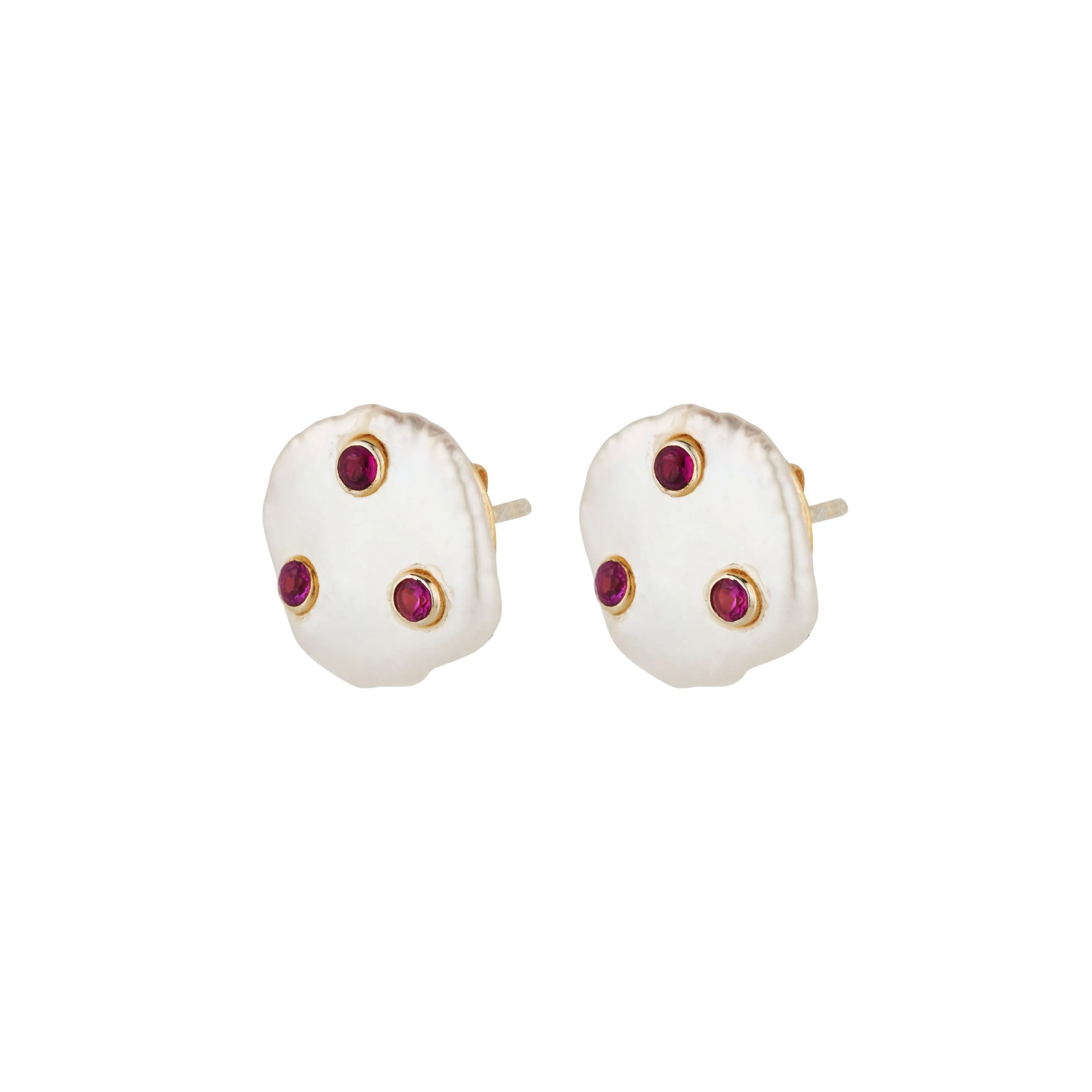 Vama | Azra earrings | Metal-Sterling Silver | Stone-Ruby | Finish-Shiny