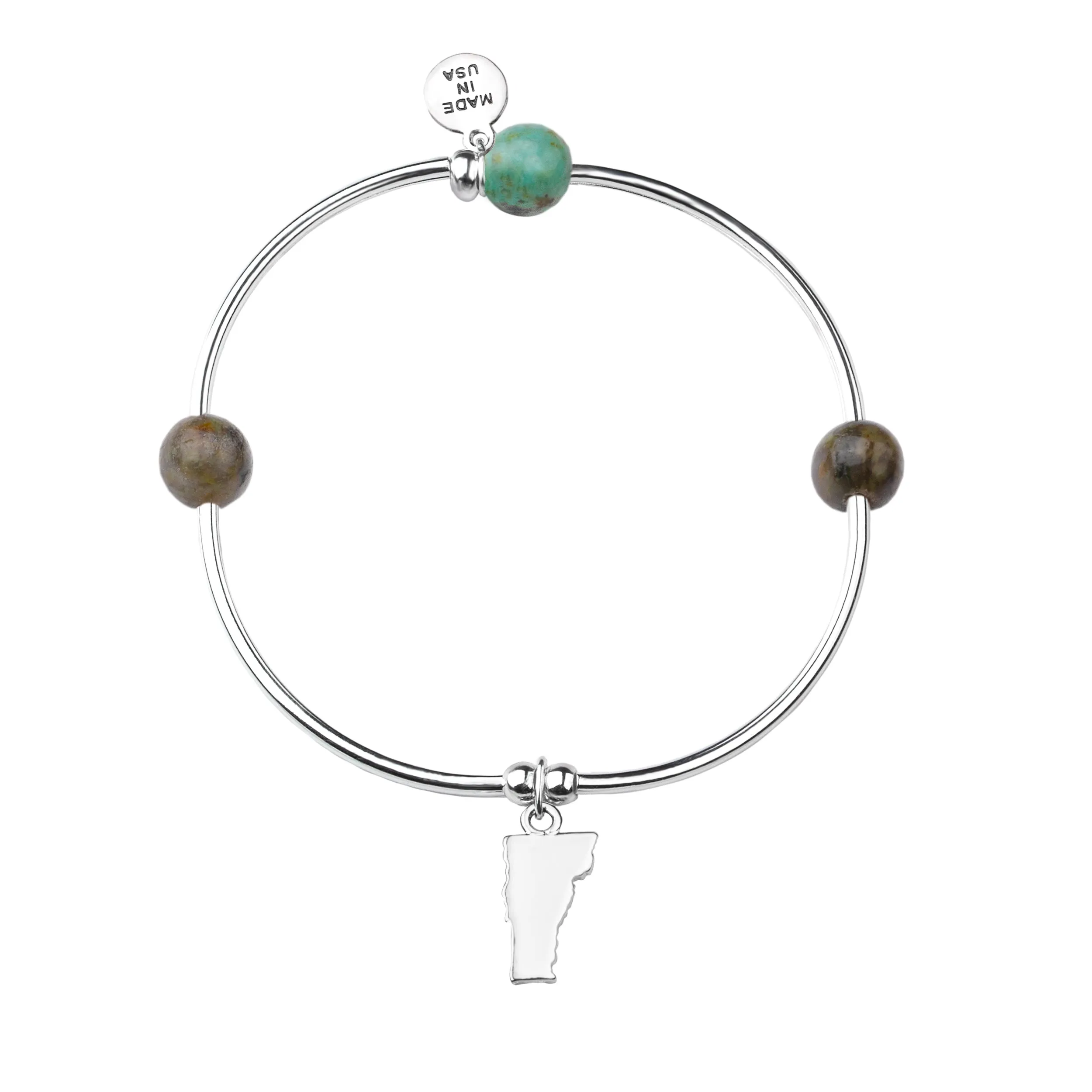 Vermont | Bangle Charm Bracelet | African Turquoise-Prosperity