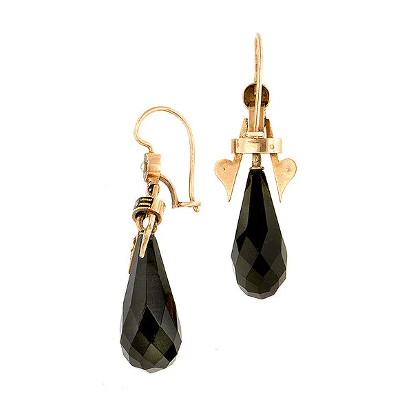 Victorian Onyx & Pearl Drop Earrings